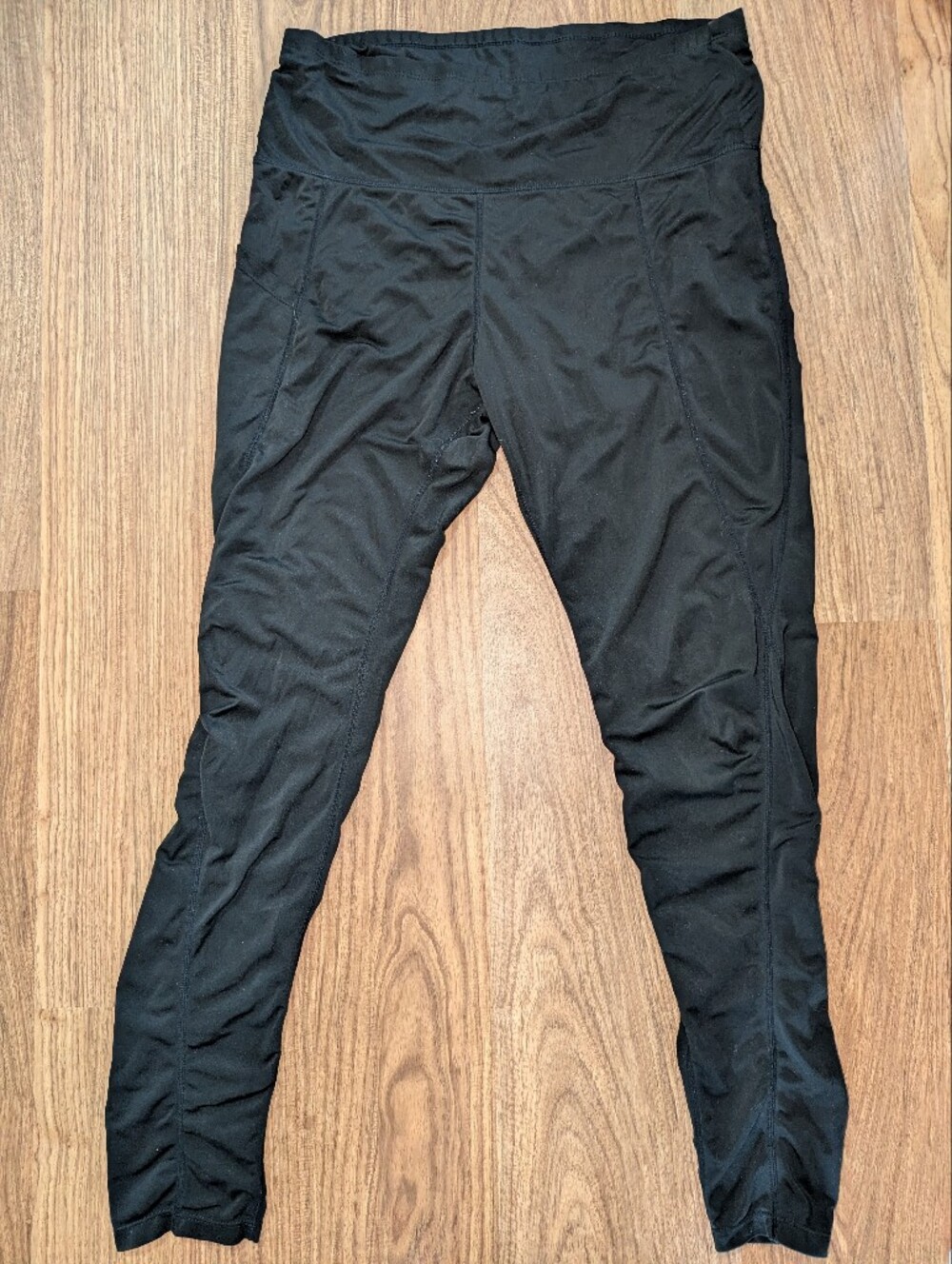 2X Black Athletic Leggings With Pockets